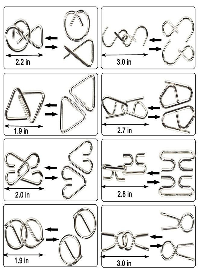 Yowlieu 16 Pack Brain Teasers Puzzles for Kids & Adults, Brain Teasers Metal IQ Toys Puzzle Mind Game 3D Coil Cast Wire Unlock Interlock Magic Ball Puzzles for Teenagers - Image 3